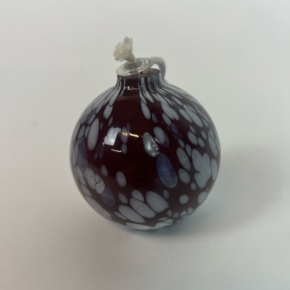 POTTERY BARN OIL DIFFUSER BLOWN GLASS 3" RED GLASS ORB BALL - Picture 8 of 8